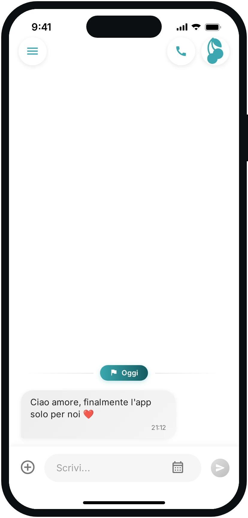 Il primo messaggio arrivato sul telefono.